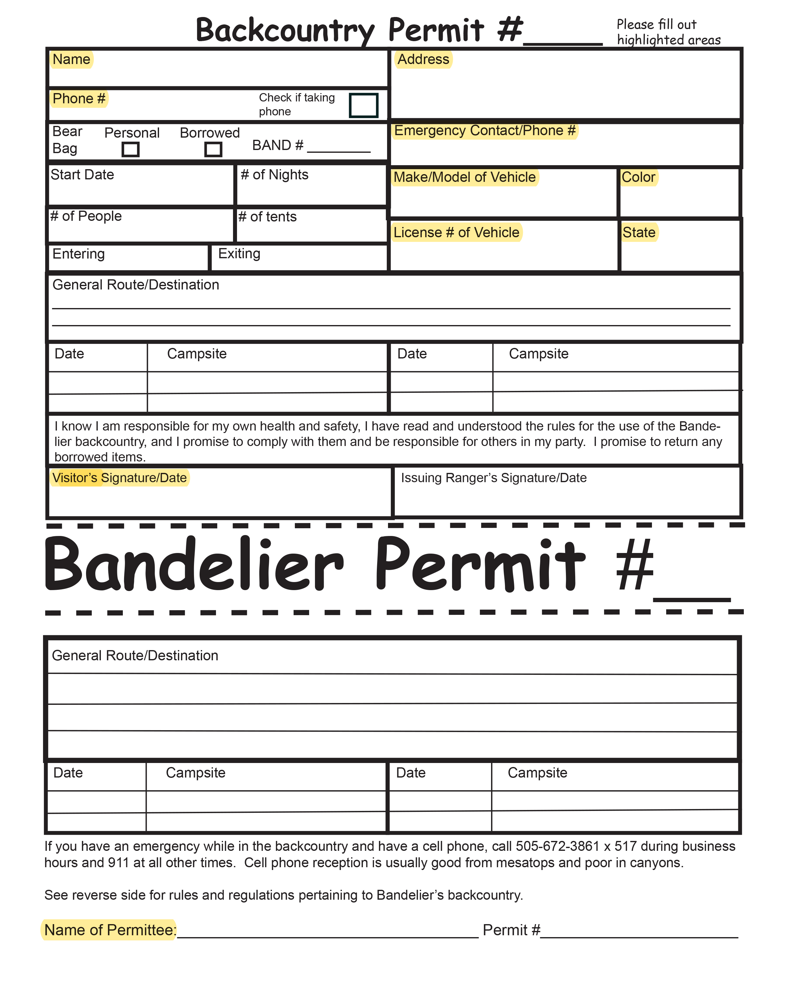 backcountry permit