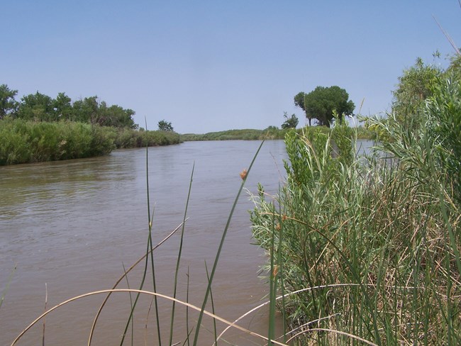 High water in the Arkansas River at Bent's Old Fort National Historic Site