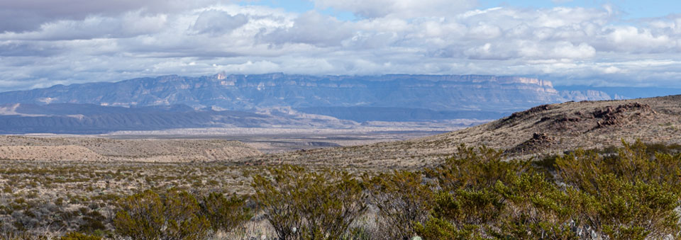 View of the Sierra del Carmen from Chilicotal Campsite