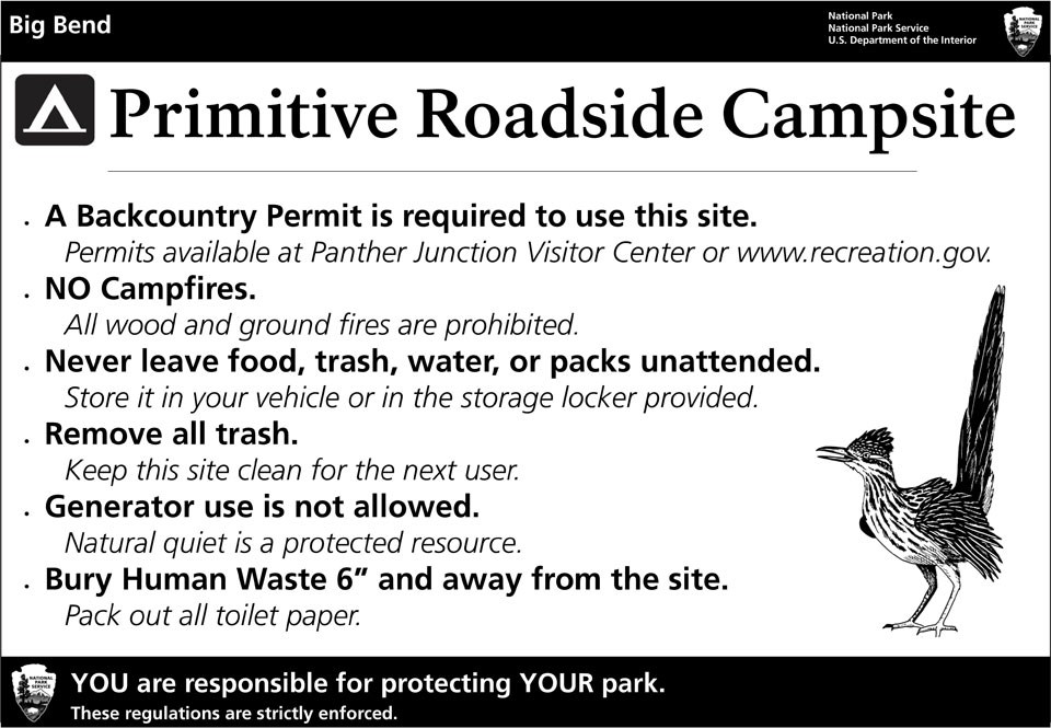 Primitive Roadside Campsite Regulations