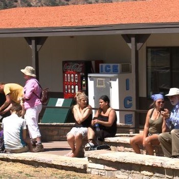 Visitors at the Chisos Basin Store