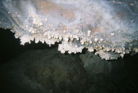 Cave popcorn inside Bighorn Cavern