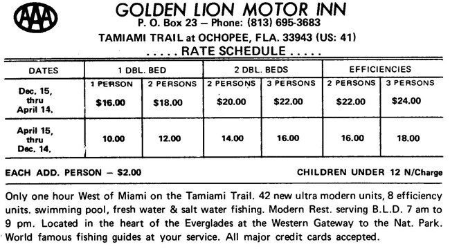 Golden Lion Rates