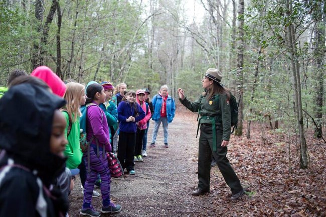 Park Ranger with students