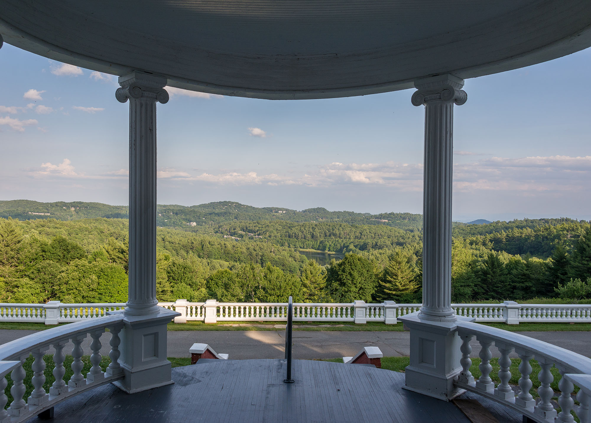 Sweeping scenery seen from the porch of Flat Top Manor near Moses Cone Memorial Park