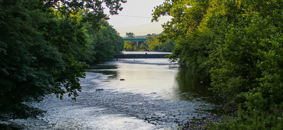 Water landscape view of the Blackstone River