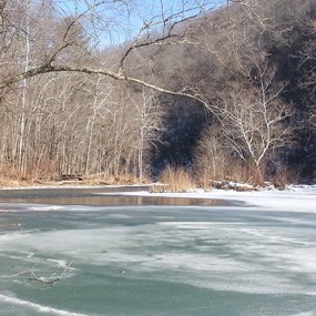 Patchy ice on the river