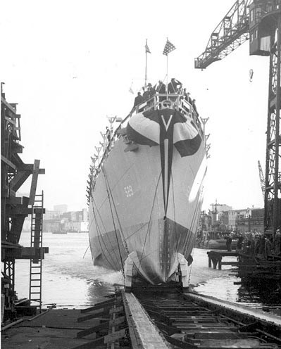 Launching or USS Mason