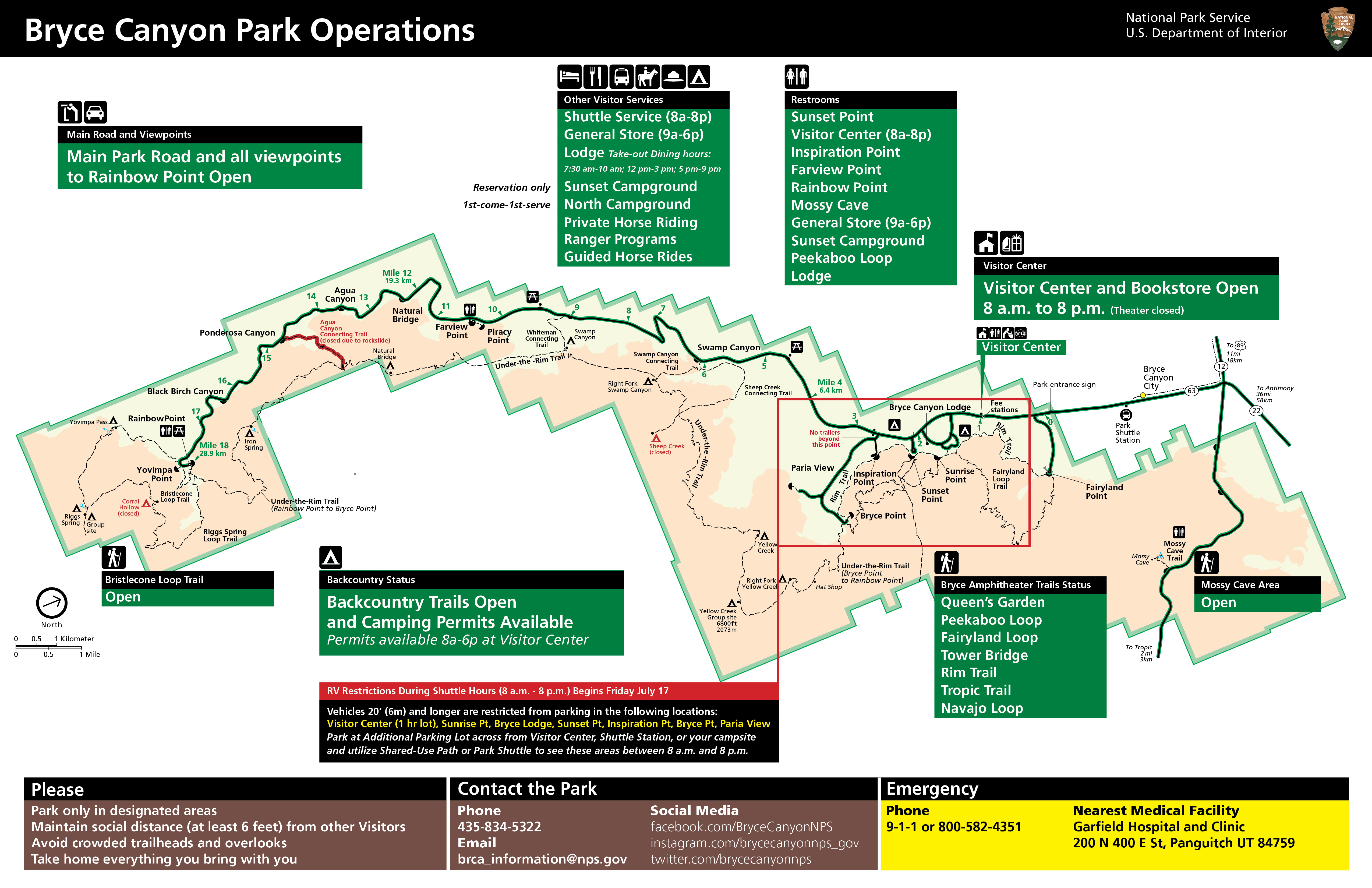 bryce canyon camping map