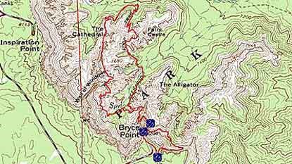 Topographical Image of Peek-A-Boo Trail