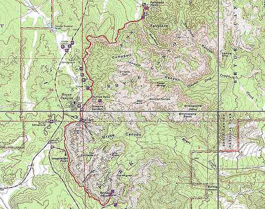 Topographical Image of entire Rim Trail