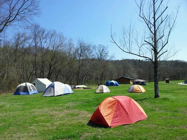 Group site at Tyler Bend Campground