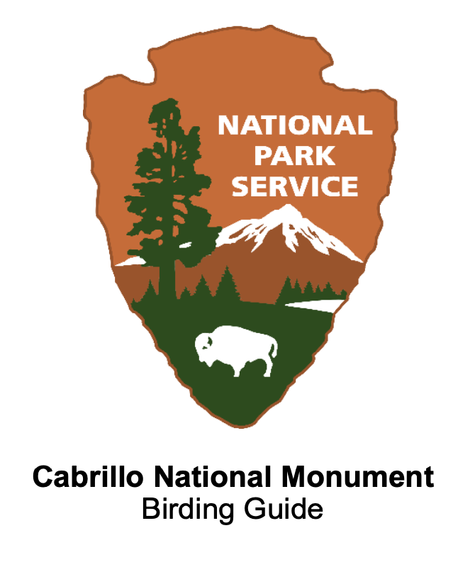 NPS Arrowhead with title Cabrillo National Monument Birding Guide