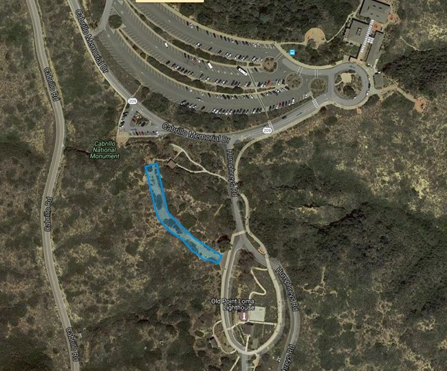Map of event bluff location. Aerial view.