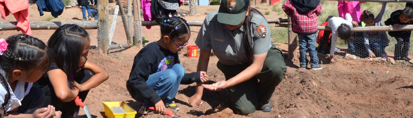 Planting with students