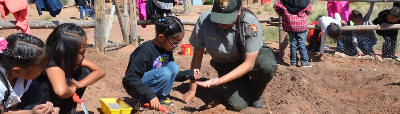 Planting with students