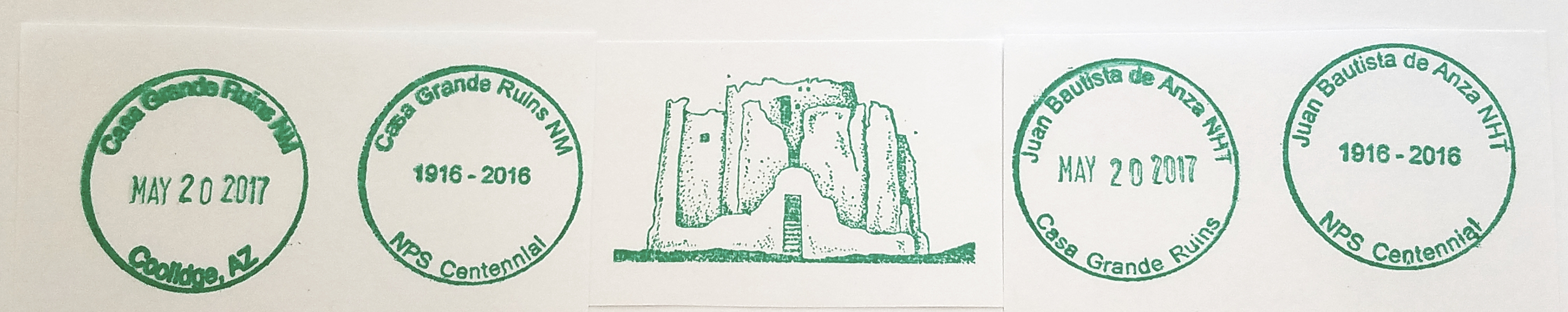 Five (5) ink stamps for passport book