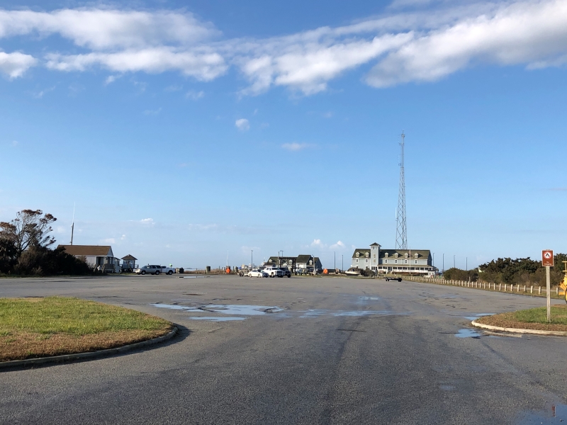 Oregon Inlet boat ramp parking lot.