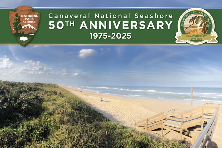 Beach with Canaveral 50th logo