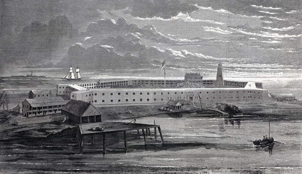 Historic illustration of Fort Jefferson at Dry Tortugas.