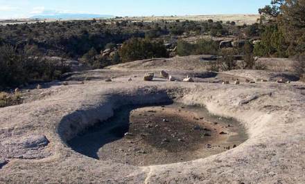 photo: pothole in Dakota sandstone