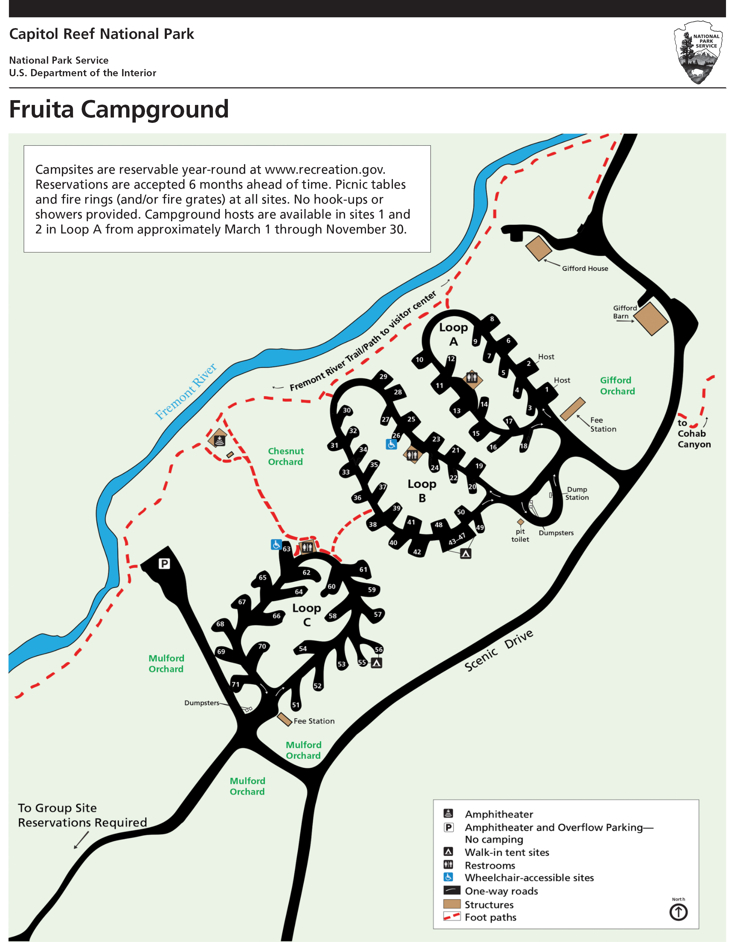 Simple map of the fruita campgrounds