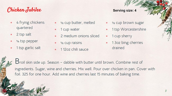 Image of recipe card for Chicken Jubilee