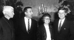 Helga with her father, Stewart Udall, and President Kennedy (left to right).