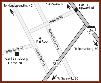 Map to Carl Sandburg Home NHS