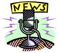 Graphic of microphone with the word "News"
