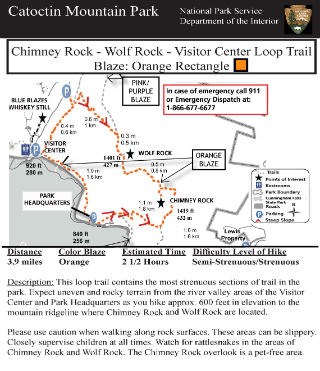 Image of VC - Chimney Rock - Wolf Rock Hiking Guide Click to Enlarge
