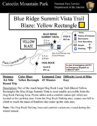 Image of Blue Ridge Summit Vista Hiking Guide - Click to Enlarge