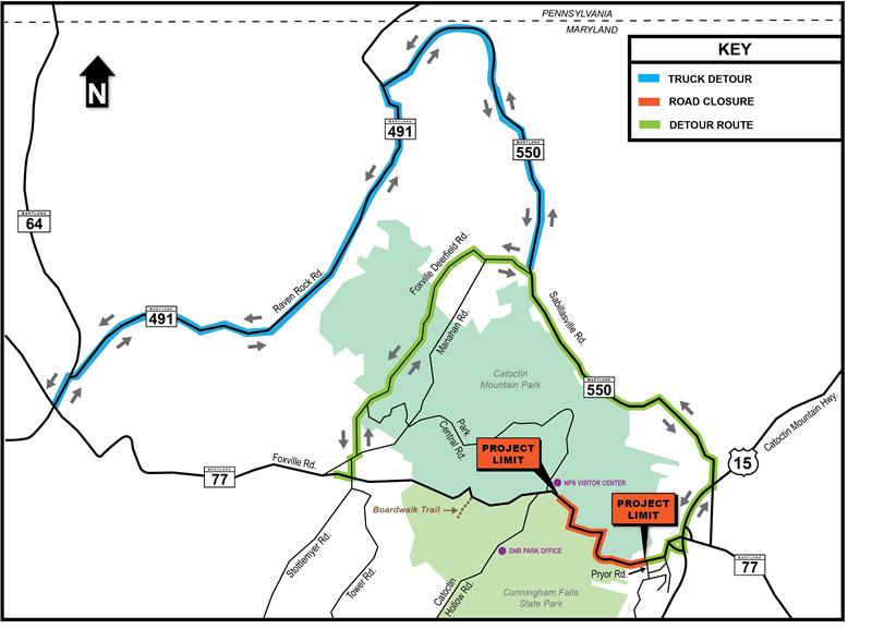 Maryland Route 77 Detour Map January 2024