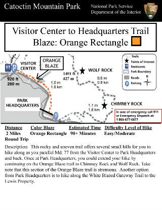 Image of VC to Park Headquarters Hiking Guide - Click to Enlarge