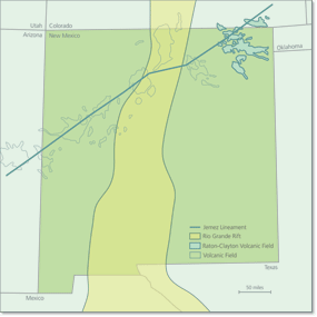 Rio Grande Rift and the Jemez Lineament