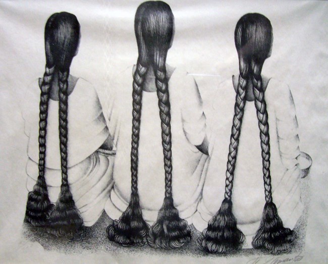 Dosamantes: Tres Muchachas Sentadas