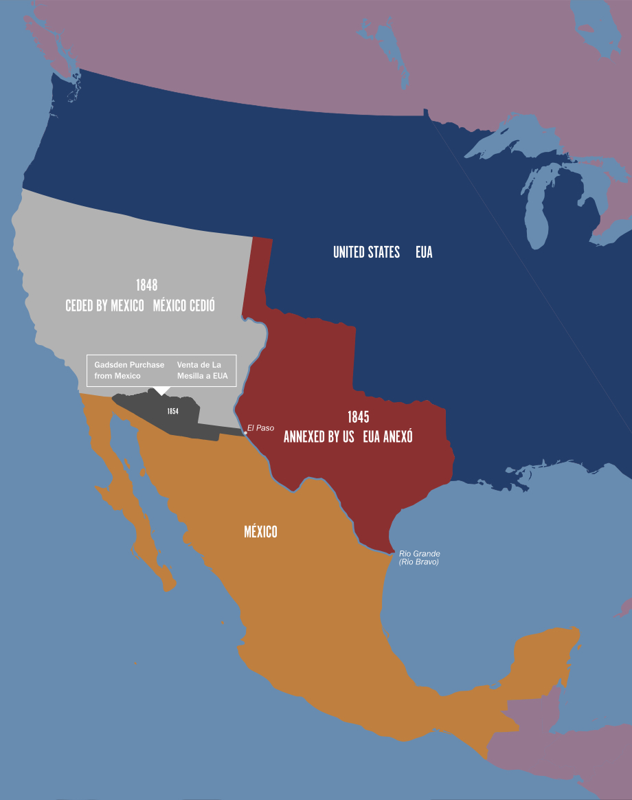 Boundary Chamizal National Memorial U S National Park Service   Map Of US Territory Mexico And Land Ceded To Mexico 