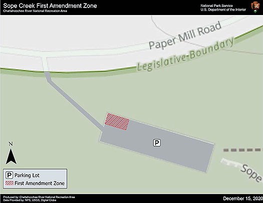 First Amendment Zone is the first two parking spaces on your left in the parking lot.