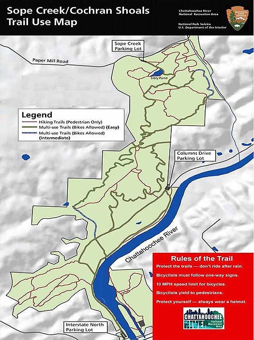 Cochran Shoals Trail Map Superintendents Compendium - Chattahoochee River National Recreation Area  (U.s. National Park Service)