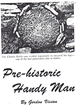 The title of a book titled "Pre-historic Handy Man"