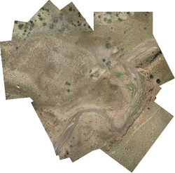 Images of land from an aerial view layed over top one another.