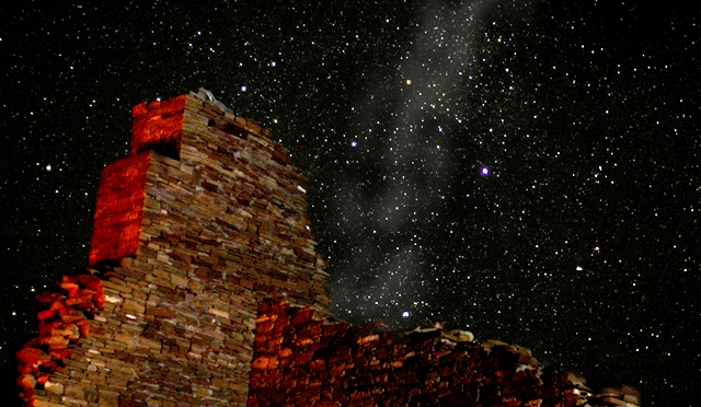 Chaco great house at night, NPS photo