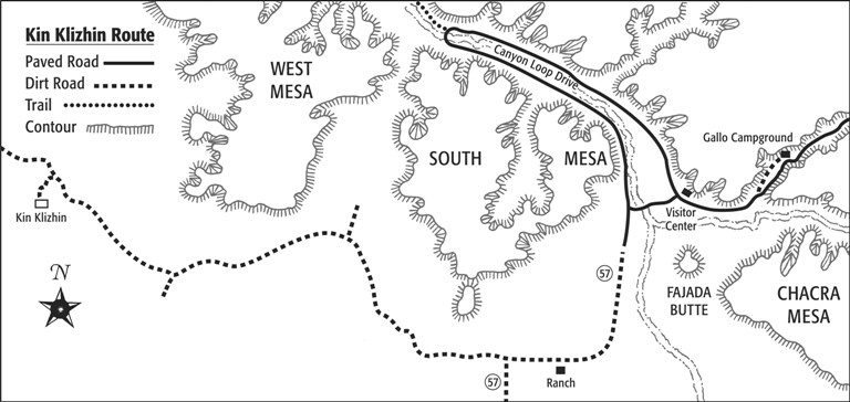 A map of the bike trail to Kin Klizhin