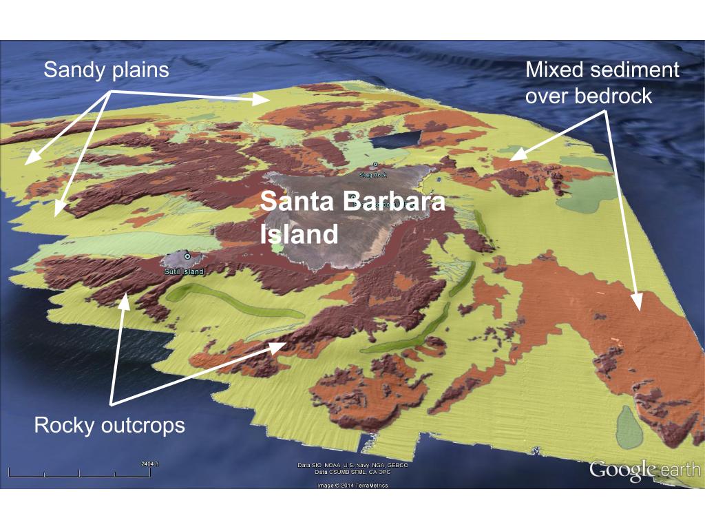 Map of the seafloor around Santa Barbara Island