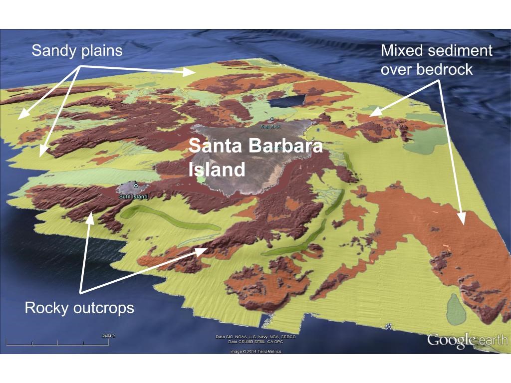 Map of the seafloor around Santa Barbara Island