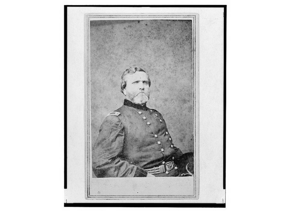 Historical black and white portrait of Union General George Henry Thomas.