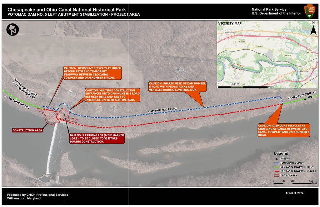 Dam 5 Detour Map