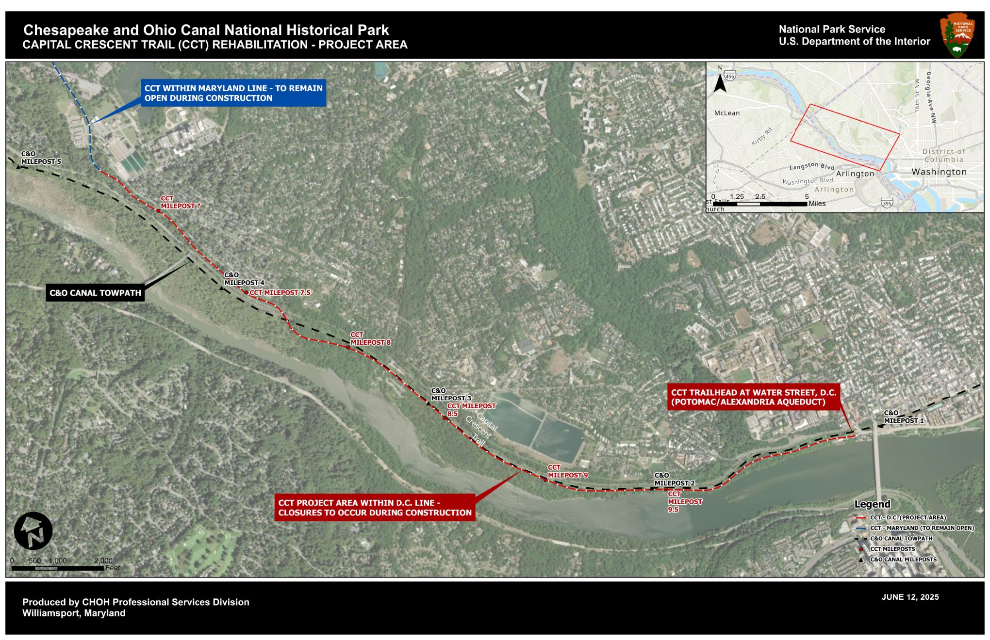 An aerial map of the project area