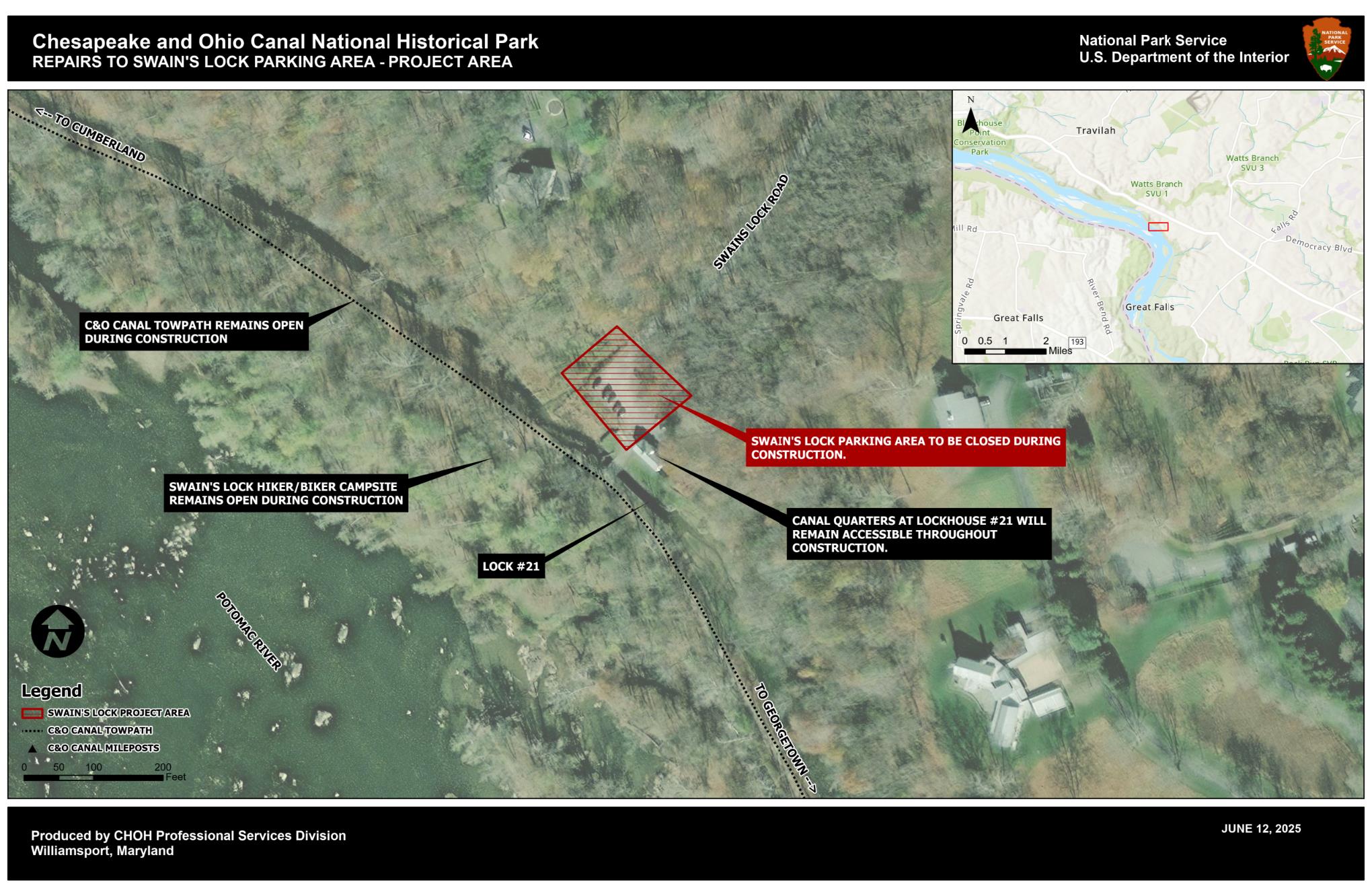 An aerial map of the parking lot project work