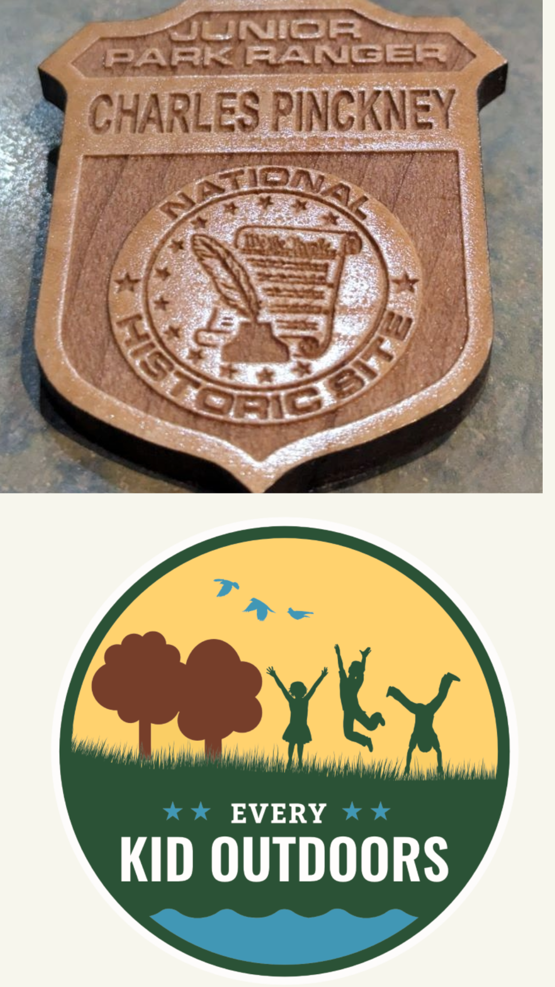 Junior Ranger badge and EKO logo